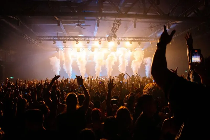 A crowd enjoying a live music performance